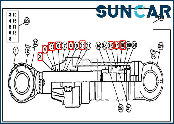 kopen het Wapenverbinding Kit Hydraulic Cylinder Service Kits van 690D 790D JOHN DEERE AT194293 online manufacture