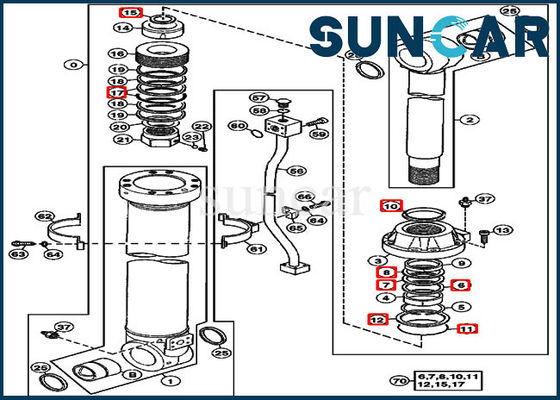 kopen 4438684 Deere die het Graafwerktuig Models verzegelen van Kit Arm Cylinder Repair Seal Kit Fits 670GLC 550LC online manufacture