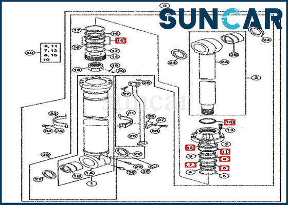 kopen 4405053 hydraulische Uitrusting 750 800C 850DLC John Deere Oil Sealing Kit van de Cilinderverbinding online manufacture