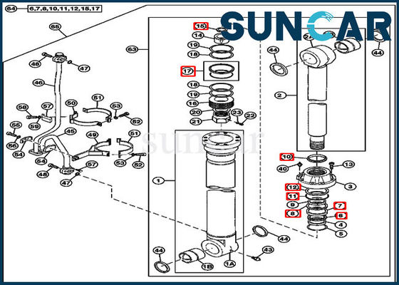 kopen 4614814 graafwerktuig Boom Cylinder Service Kit Fits 750 Uitrustingen van de de Vervangingsverbinding van 800C JOHN DEERE online manufacture
