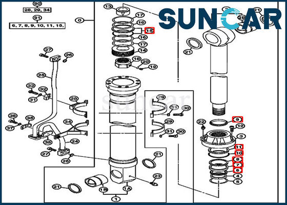 kopen 4653861 hydraulische de Verbindingsreparatie Kit Fits For 850DLC 870GLC John Deere Parts van de Boomcilinder online manufacture