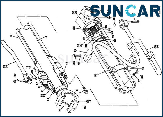 kopen LZ00448 hydraulische de Uitrustingscomputer-aided software engineering modelcx130 van de Cilinderverbinding de cilinder Verzegelende Uitrusting van GraafwerktuigBoom online manufacture
