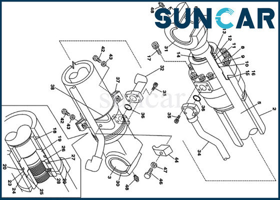kopen LZ00444 de Uitrustingscx240 CX290 COMPUTER-AIDED SOFTWARE ENGINEERING van de emmercilinder Verzegelend Kruippakjegraafwerktuig Inner Repair Kits online manufacture