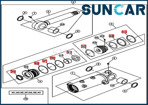 kopen JOHN DEERE 4656428 Bladverbinding Kit Hydraulic Cylinder Repair Kits voor 27D-Graafwerktuig Models online manufacture