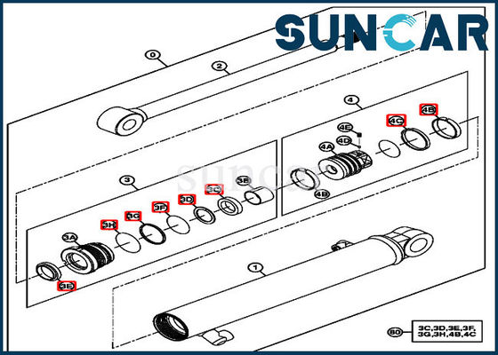 kopen Uitrustingen 4667621 van de Deereverbinding Spanwijdtecilinder die de Modellen van Kit Fits Excavator verzegelen 17D online manufacture