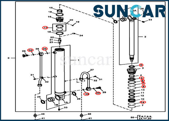 kopen 4687560 van de Reparatiekit cylinder oil seal kits van de Wapenverbinding Pasvormengraafwerktuig Models 60D John Deere online manufacture