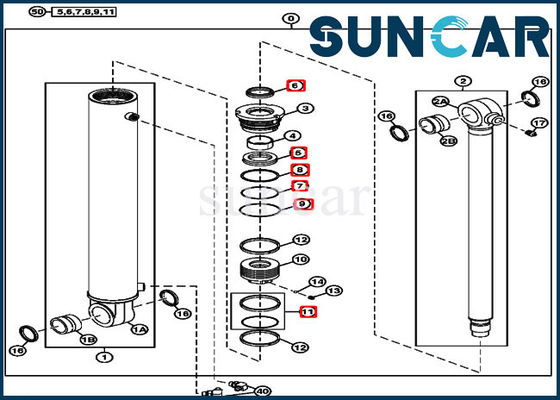 kopen Van de de Cilinderreparatie van de boomschommeling Uitrusting 4687561 John Deere Replacement Seal Kit online manufacture