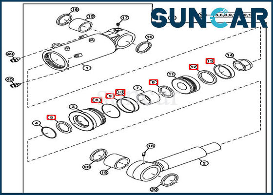 kopen 4687562 van de Verbindingskit john deere seal repair kit van de bladcilinder de Pasvormen 70.00*120.00 CYL online manufacture