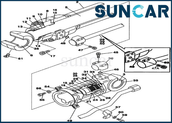 kopen LZ00446 van de Reparatiekit hydraulic cylinder oil sealing Kit For Excavator van de wapenverbinding het COMPUTER-AIDED SOFTWARE ENGINEERING CX225SR CX210 online manufacture