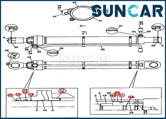 kopen LZ00313 van de de Dienstuitrusting CX800 van de emmercilinder van het het Gevalgraafwerktuig de Uitrusting van Hydraulic Arm Sealing online manufacture