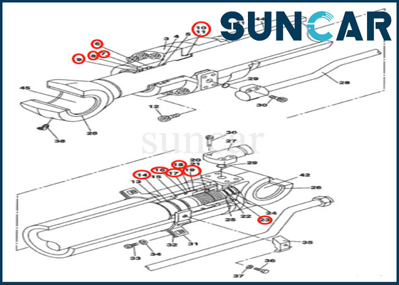 kopen LZ009350 wapencilinder die Kit Repair Seal Kit Fits-COMPUTER-AIDED SOFTWARE ENGINEERING CX130B CX145C het Graafwerktuig van SR verzegelen online manufacture