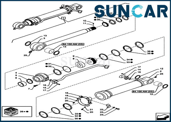 kopen LZ010810 de Pasvormencx160c CX160B Geval van Kit Excavator Cylinder Repair Kit van de emmerverbinding online manufacture