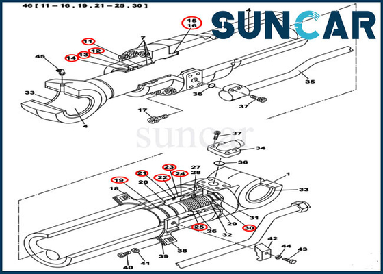 kopen Dipper van de slijtageweerstand LZ011300 de Hydraulische Dienstuitrusting van de Cilinder Verzegelende Uitrusting CX300C online manufacture