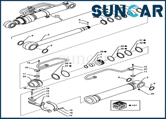 kopen Van de de Boomverbinding van CX290B CX300C de Uitrustingslz011210 COMPUTER-AIDED SOFTWARE ENGINEERING Hydraulische de Reparatieuitrusting van de Cilinderverbinding online manufacture