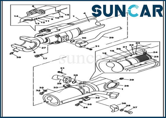 kopen LZ010940 de emmerverbinding Kit Cylinder Seal Repair Kit past het Graafwerktuig van het Gevalcx210c LC Kruippakje online manufacture