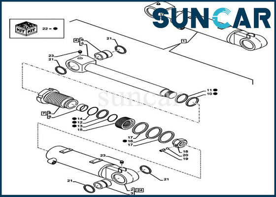 kopen LZ012050 van de Reparatieuitrustingen CX80C CX75C van de blad het Opheffende Cilinder van het het Gevalkruippakje van SR Graafwerktuig Seal Kit online manufacture