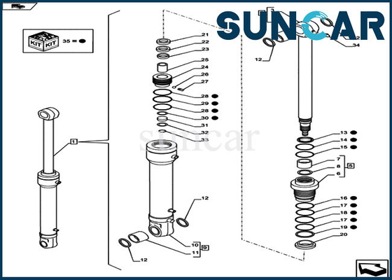 kopen CX80C van de de Cilinderverbinding van de gevallz12030 Schommeling de Uitrustingsoem de Hydraulische Uitrusting van de Verbindingsvervanging online manufacture