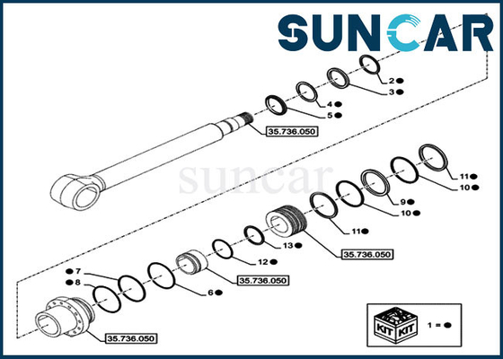 kopen LZ014870 van de Verbindingskit for case CX750DRTC van de boomcilinder het Kruippakjegraafwerktuig Hydraulic Repair Kit online manufacture