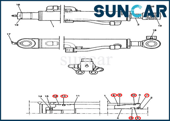 kopen PE01V00003R100 van de de Reparatieverbinding van de emmercilinder het Gevalmachines van Kit For Excavator CX14 online manufacture
