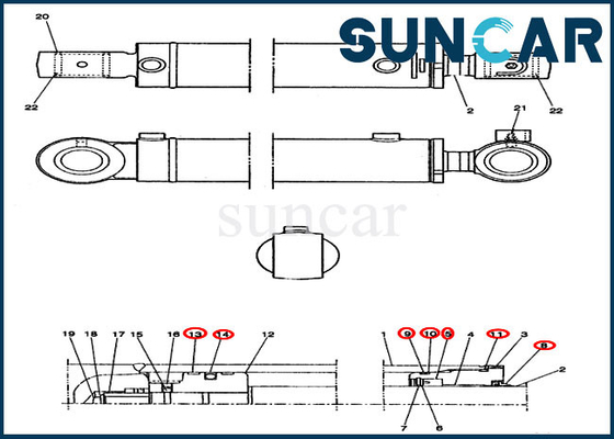 kopen PE01V00005R100 van de de Vervangingsverbinding van de schommelingscilinder het Gevalbouw van Kit Fits Excavator CX14 online manufacture