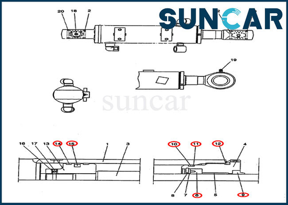 kopen PV01V00038R300 van de Verbindingskit cylinder seal replacement kit van het bulldozerblad de Pasvormencx25 COMPUTER-AIDED SOFTWARE ENGINEERING online manufacture
