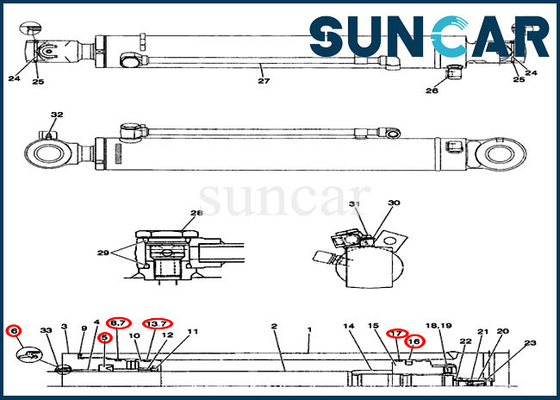 kopen Het COMPUTER-AIDED SOFTWARE ENGINEERING PX01V00045R300 van CX36B CX31B de Reparatie Kit Boom Cylinder Replacement Kit van de Schommelingsverbinding online manufacture