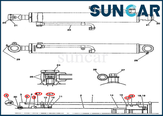 kopen CX36 van de de Verbindingsuitrusting PX01V00030R300 van de reparatieboom van de het Gevalcilinder de Uitrustingen van de de Verbindingsvervanging online manufacture