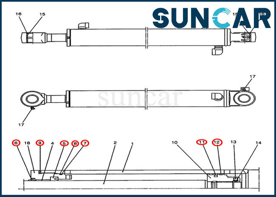 kopen Van de de Cilinderverbinding van het graafwerktuigpy01v00034r300 Wapen de Uitrustingen van de het Gevalvervanging van Kit Model CX47 online manufacture