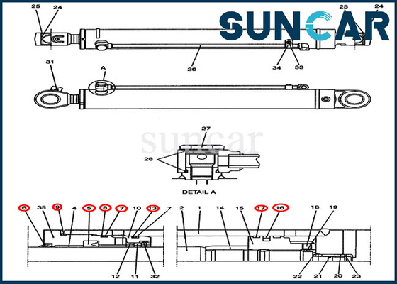 kopen PH01V00014R300 van de de Reparatieverbinding van de schommelingscilinder het Gevalgraafwerktuig Engineering Construction van Kit Fits CX47 online manufacture
