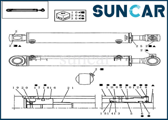 kopen De Verbindingsuitrusting 72275471 Gevalreparatie Kit For CX16B Mini Crawler Excavator van de schommelingscilinder online manufacture