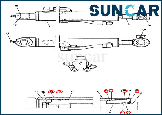kopen PE01V00003R100 van de de Vervangingsdienst van de emmercilinder het Graafwerktuig Seal Kit van Kit For Case CX14 online manufacture