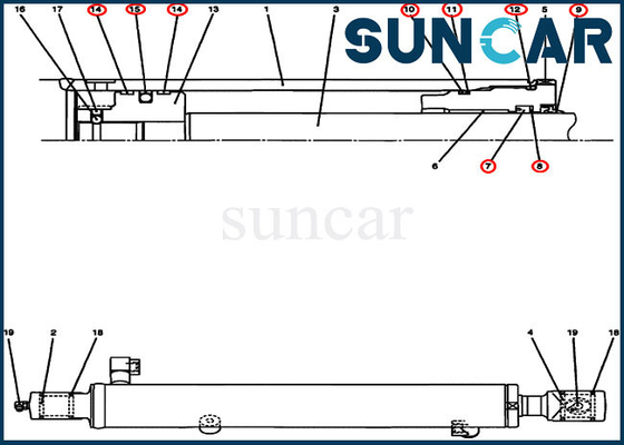 kopen PU01V00035R300 de hydraulische van de de Reparatieverbinding van de Emmercilinder Uitrustingen van de het Gevalvervanging van Kit Excavator CX17B online manufacture