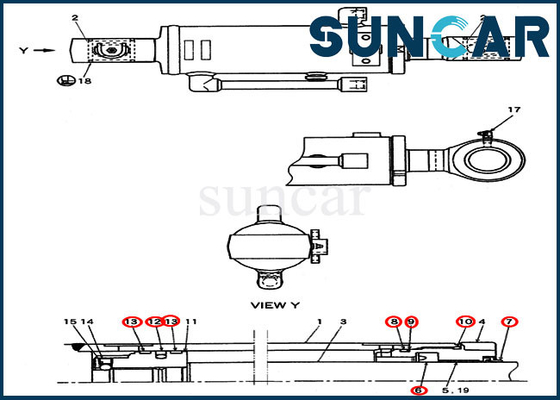 kopen PV01V00047R300 van de Dienstkit excavator CX27B van de bladcilinder van de het Gevalbulldozer de Uitrusting van de de Vervangingsverbinding online manufacture