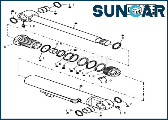 kopen CX31B de Verbindingsuitrusting 72280251 van de emmerreparatie Mini Crawler Excavator Case Cylinder-Vervangingsdelen online manufacture