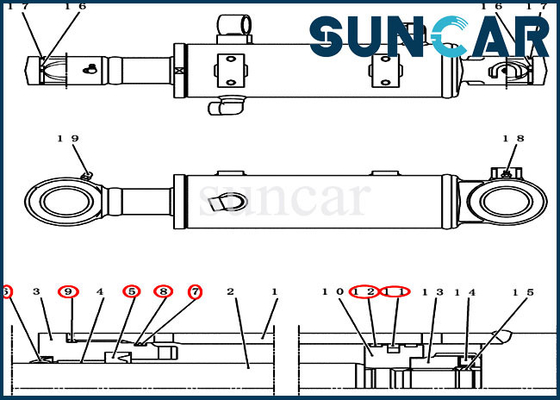 kopen PY01V00036R300 van de de Reparatieverbinding van de bulldozercilinder het COMPUTER-AIDED SOFTWARE ENGINEERING van Kit For Crawler Excavator CX50B CX55BMSR CX55B online manufacture