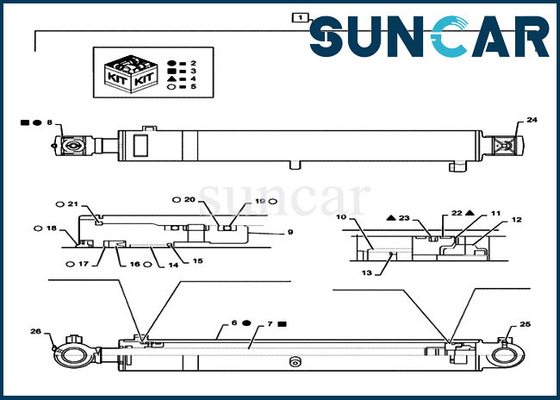kopen De de Verbindingsuitrusting PS01V00001R400 van de boomreparatie past Staaf 55 van de Gevalcx55b Cilinder MM. 90 MM. Graafwerktuig droegen online manufacture