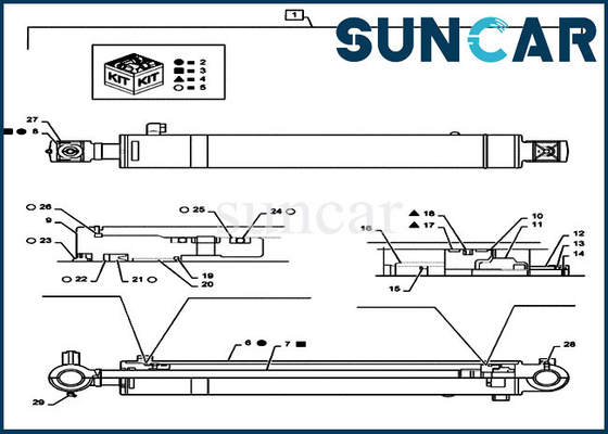 kopen PS01V00002R300 van de de Verbindingsuitrusting CX55B Mini Crawler Excavator Case Cylinder van de wapenvervanging de Dienstuitrusting online manufacture