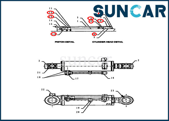 kopen PY01V00052R300 het COMPUTER-AIDED SOFTWARE ENGINEERING van de de Verbindingsuitrusting CX55BMSR van de bulldozerreparatie Graafwerktuig Cylinder Replacement Kits online manufacture