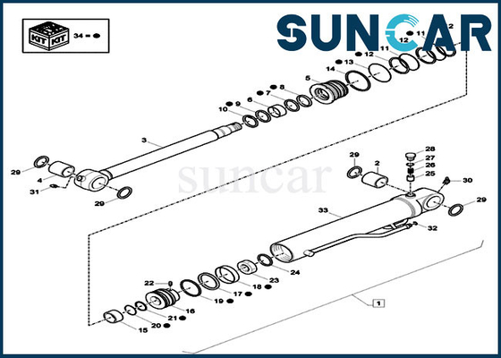 kopen Xkcd-02688 XKCD02688-Dipper van de het Gevalbouw van Kit For CX26C van de Cilinderverbinding de Vervangingsdelen online manufacture