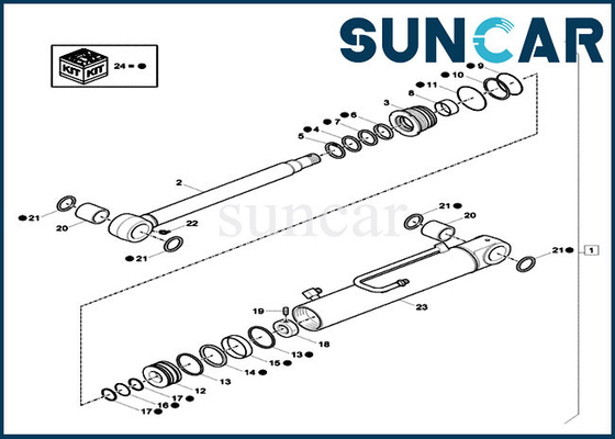 kopen Xkcc-01448 XKCC01448-de Uitrustingscomputer-aided software engineering CX33C CX37C van de Boomschommeling Verzegelende Hydraulische uitrustingen van de Cilinderdienst online manufacture