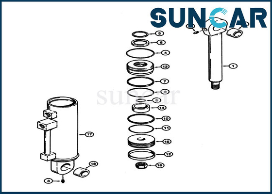 kopen S300163 Verbinding van de de Reparatieolie van de Lader de Hulpcilinder Kit Fits 621, de Lader van het 721 Gevalwiel online manufacture
