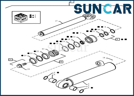 kopen 87434292 van de de Reparatieverbinding van de liftcilinder van de de Modellenlader van Kit Fits Case 521D 521F 521E de Vervangingsdelen online manufacture