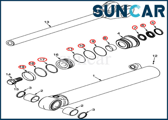 kopen De Verbindingsuitrusting 87598751 van de liftcilinder Geval van de Dienstkit fits 621E 521G van de Lader het Hydraulische Vervanging online manufacture