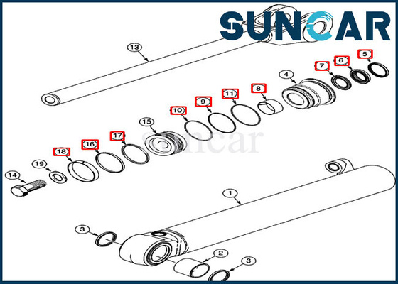 kopen 360979A1 van de de Cilinderverbinding van de gevallift Uitrustingen van de de Lader de Hydraulische Reparatie van Kit Heavy Equipment 521D 521F 521E online manufacture