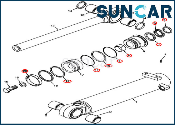 kopen Van de de Schuine standcilinder van de gevalemmer de Verbindingsuitrusting 87434293 de Ladermateriaal van Kit For 521G 621D 621F van de Verbindingsvervanging online manufacture