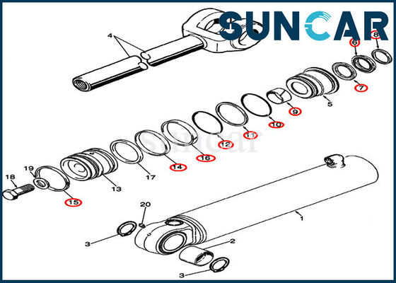 kopen 8605261 de sturende van het de Uitrustings521g 621F 721D Geval van de Reparatieverbinding van de de Lader Hydraulische Cilinder Verzegelende Uitrusting online manufacture