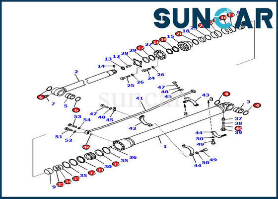 kopen 707-99-57150 van de de Dienstuitrusting PC220-8M0 van de wapencilinder van de Vervangingskomatsu het Graafwerktuig Sealing Kit online manufacture