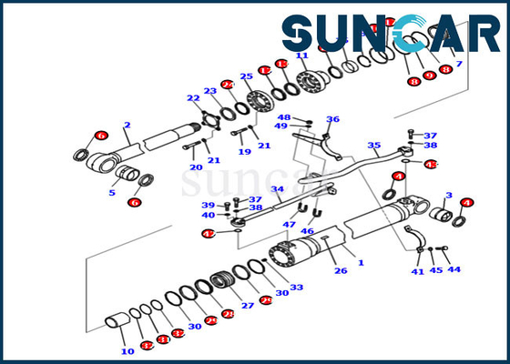 kopen PC200-8M0 van de de Boomverbinding van KOMATSU 707-99-47060 de Reparatieuitrusting 7079947060 Graafwerktuig Hydraulic Cylinder Kits online manufacture