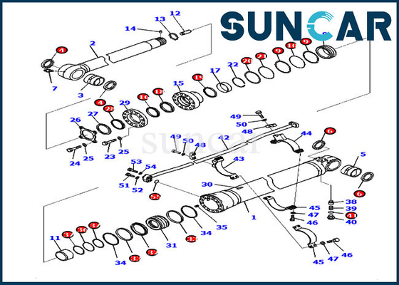 kopen PC200-8M0 707-99-50410 die KOMATSU Kit Excavator Arm Cylinder Replacement-de Dienstuitrusting verzegelen online manufacture
