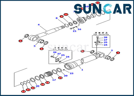 kopen Onderhoudsset 707-99-68730 Boomafstelcilinderafdichtingsset Past op Komatsu PC228USLC-8 PC210LC-7K-modelonderdelen online manufacture